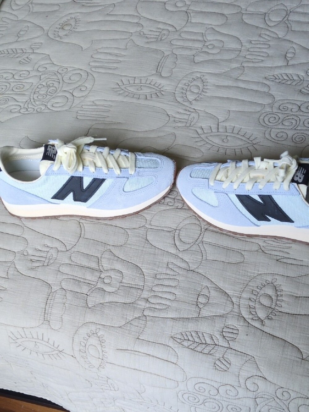 New Balance 471 Light Blue/Navy/Cream Classic Trainer Sneakers - Picture 2 of 7